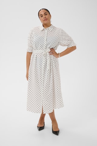 KAFFE CURVE Shirt dress 'Dally ' in White
