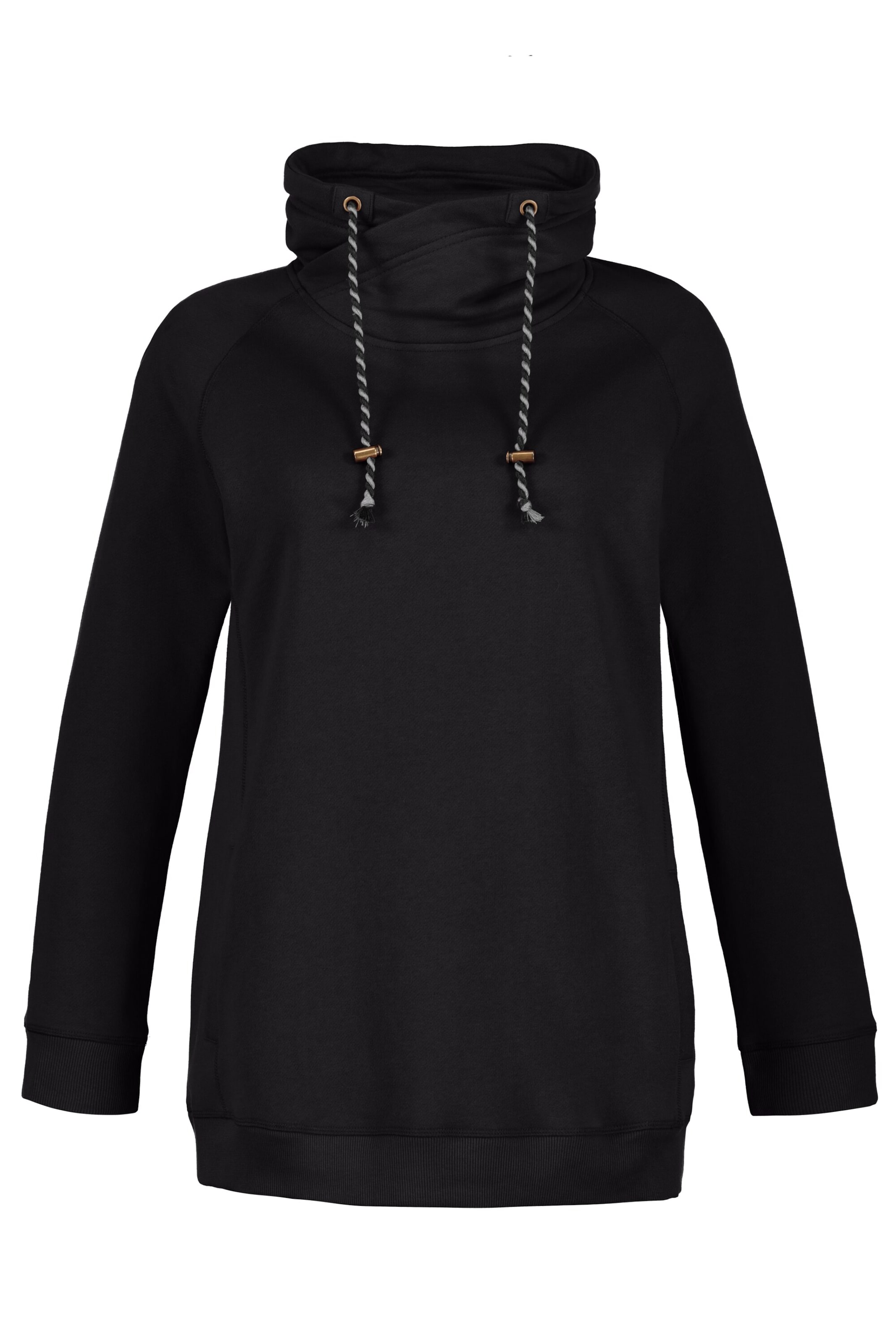 Ulla Popken Sweatshirt in Schwarz: Vorderseite