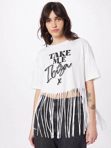 River Island - Camisa 'TAKE ME TO IBIZA' em branco: frente