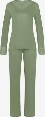 Hanro Pyjama ' Elia ' in Groen: voorkant