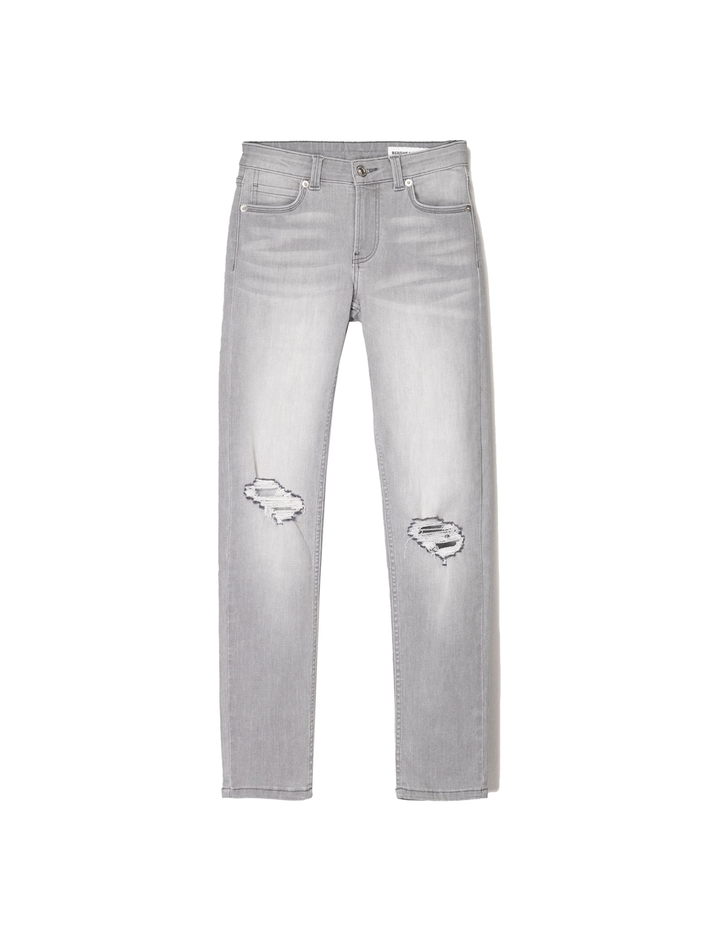 Bershka Skinny Jeansy w kolorze szary: przód