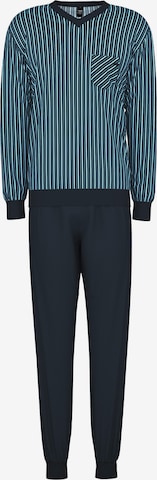 CALIDA Pyjamas lång 'Relax Imprint' i blå: framsida