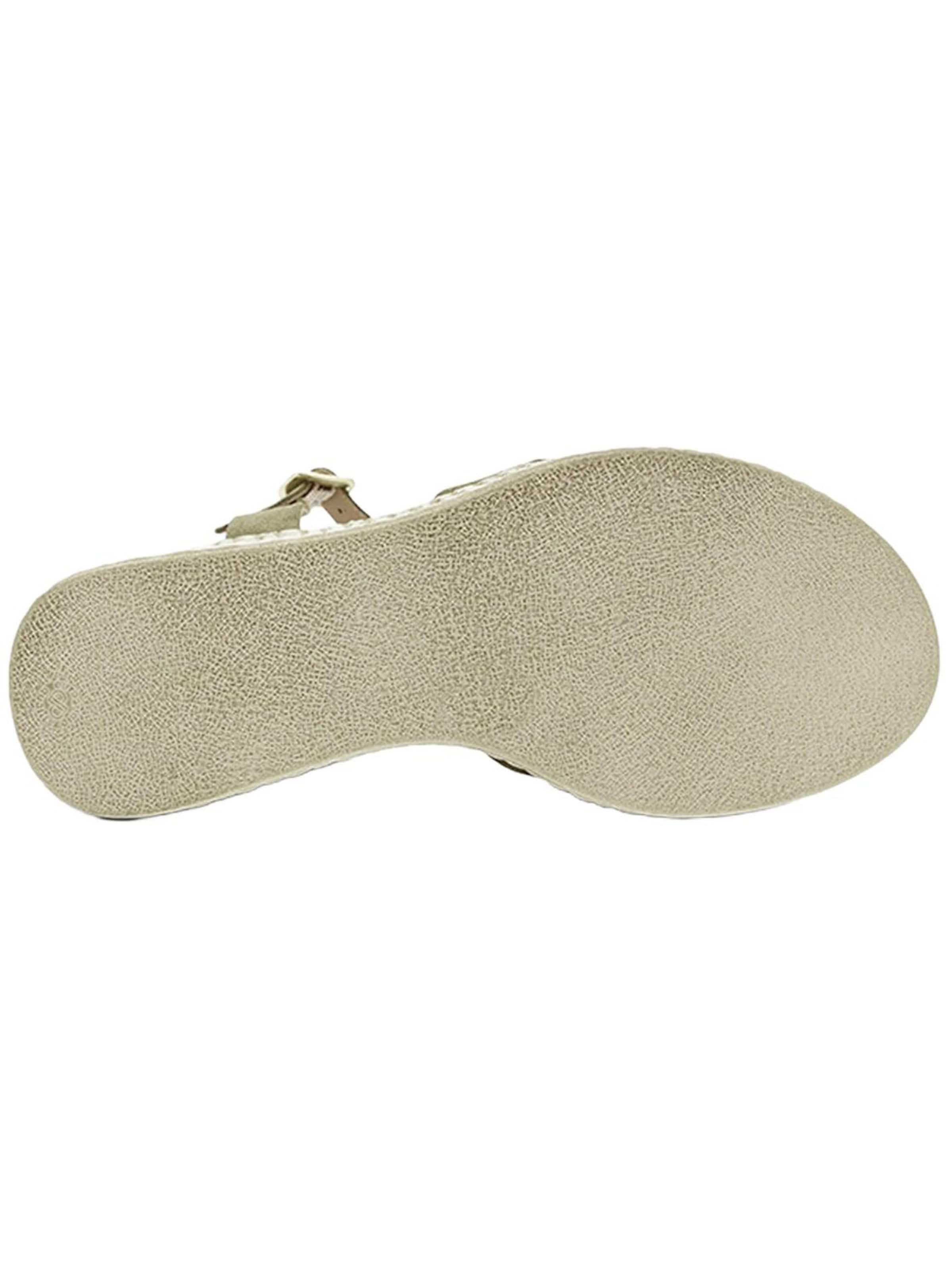 Desa - Sandalias de dedo 'DESA Damen-Wildledersandalen mit Keilabsatz und Metallschnalle' en verde
