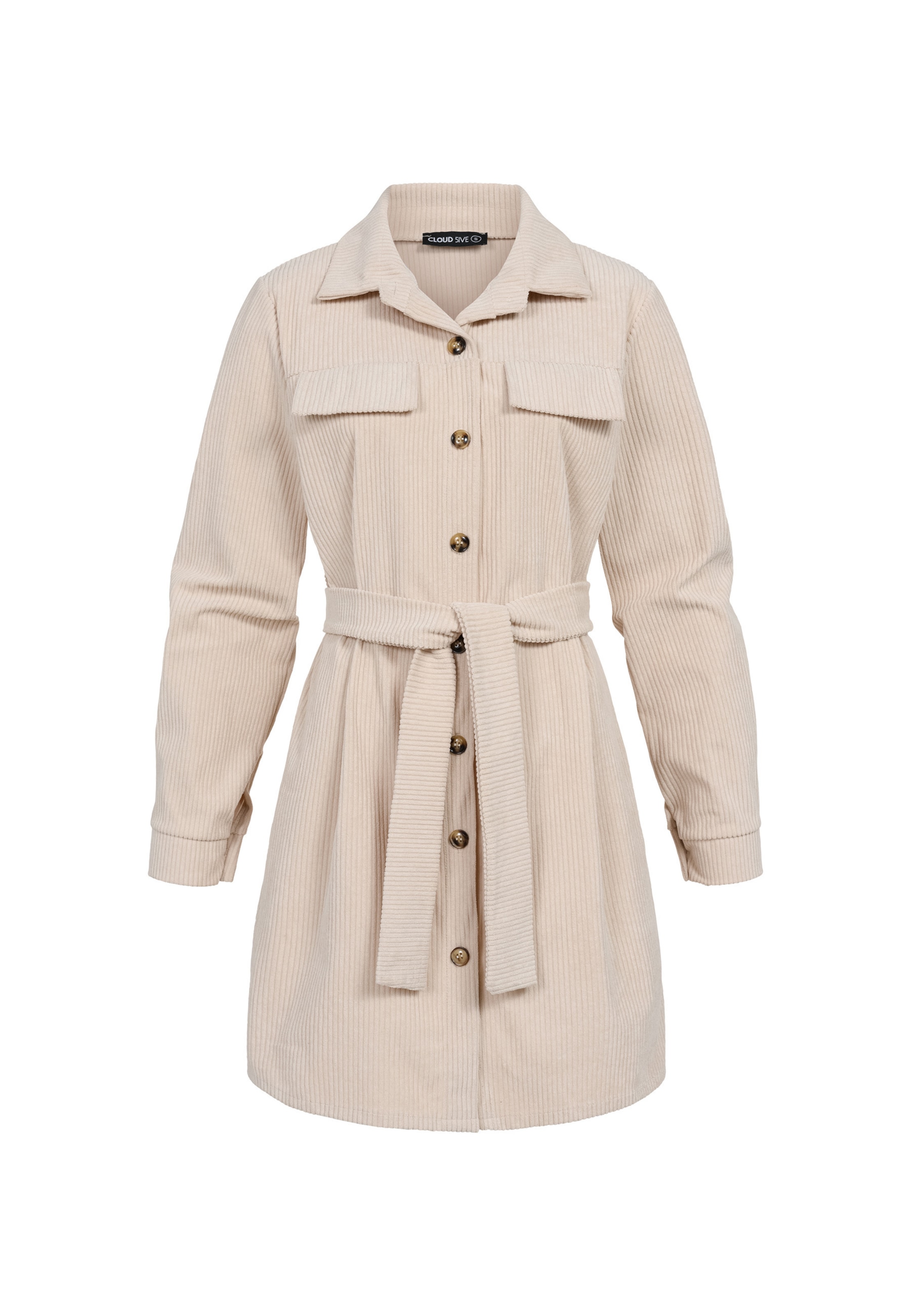 Abito camicia di Cloud5ive in beige: frontale