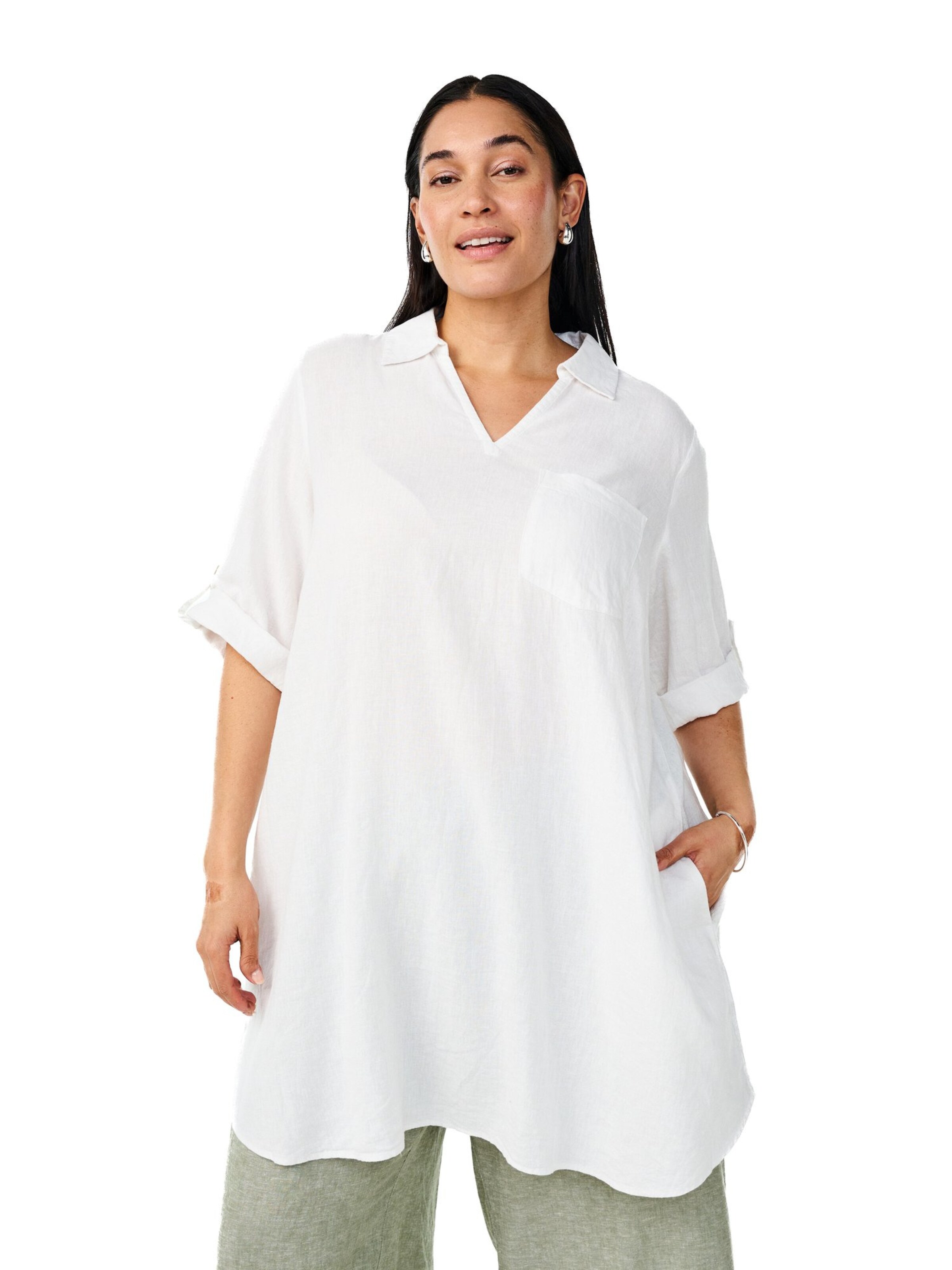 Tunica 'Vlina' di Zizzi in bianco: frontale