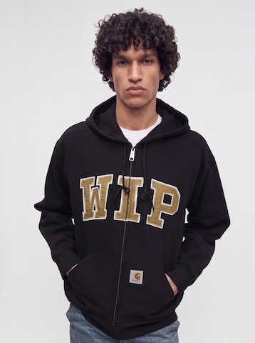 Carhartt WIP - Sudadera con cremallera en negro: frente