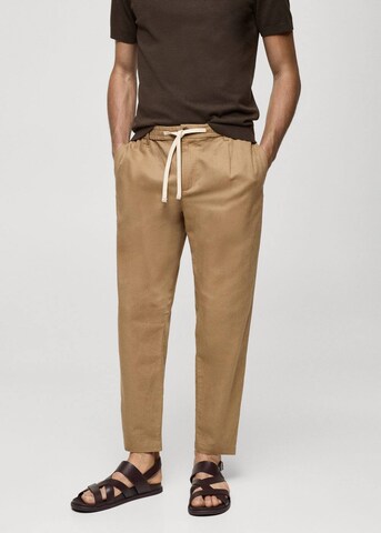MANGO MAN Tapered Trousers 'Romelino' in Brown: front