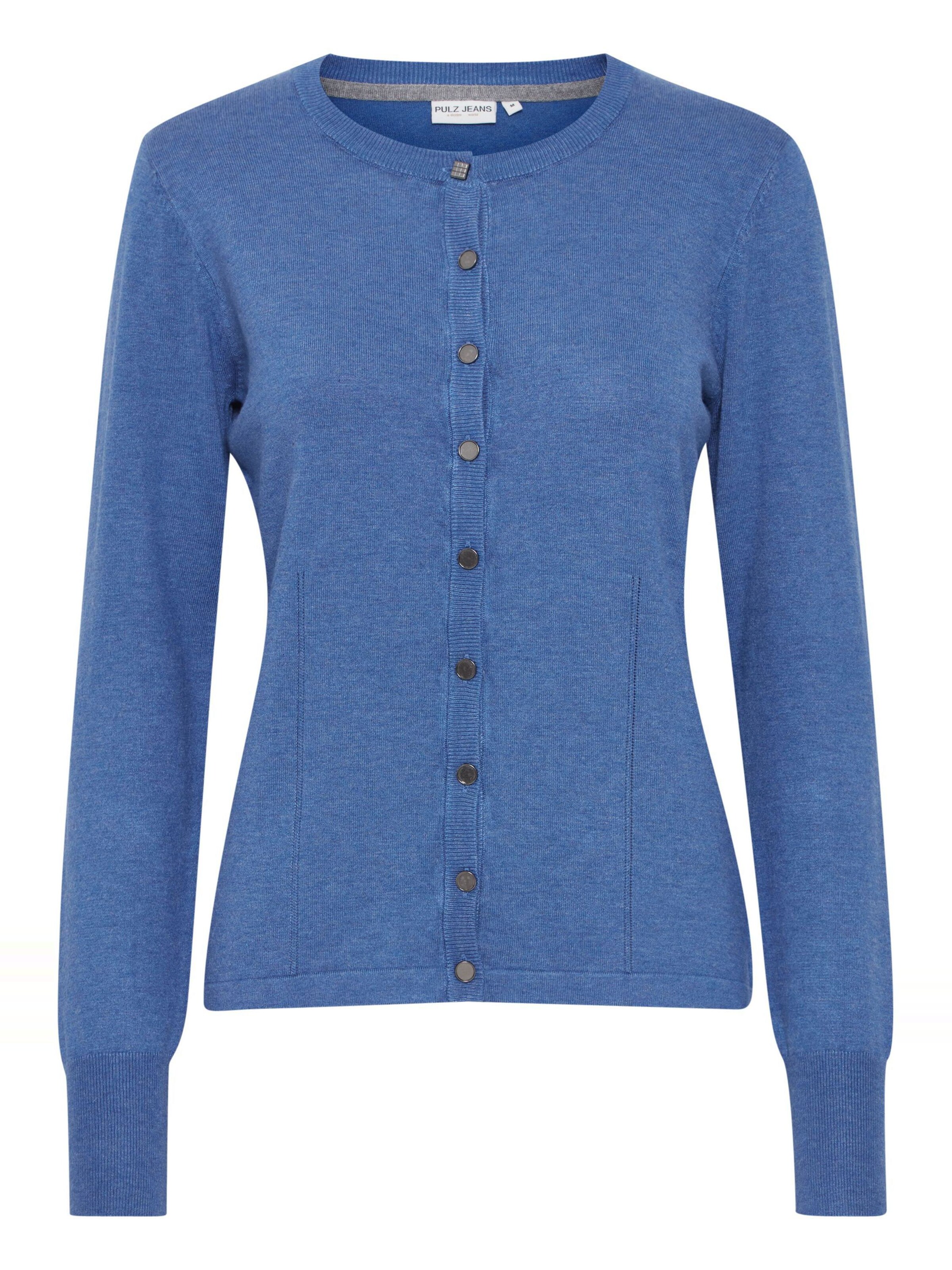 PULZ Jeans Strickjacke 'SARA' in Blau: Vorderseite