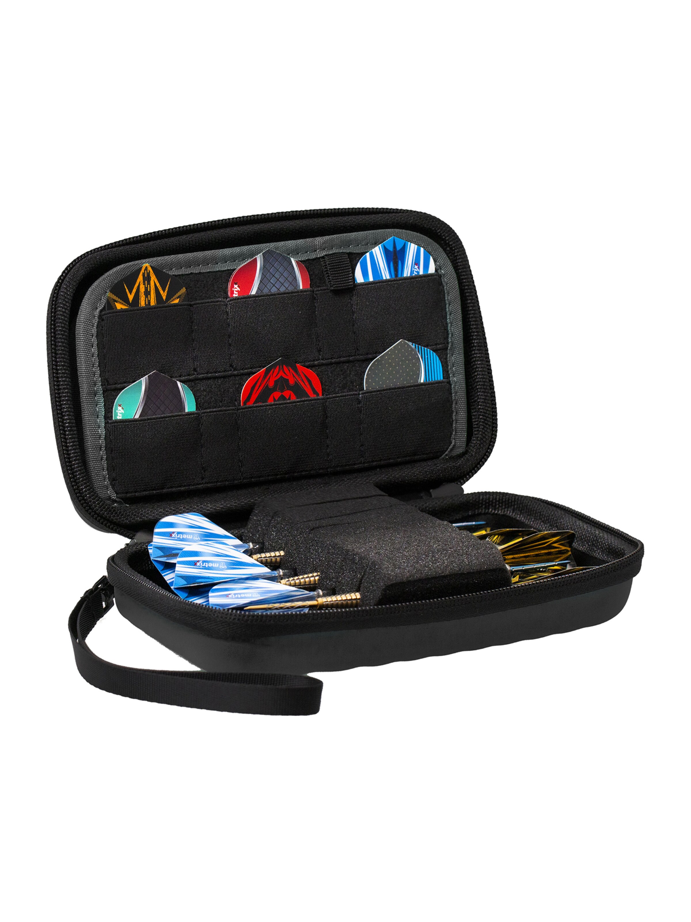 BULL'S Dartcase ' Orbis HS Carbon Darttasche Dartbox Pfeilaufbewahrung Darts-Etui ' in Schwarz