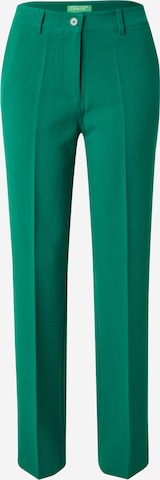 UNITED COLORS OF BENETTON Trousers with creases in Green: front