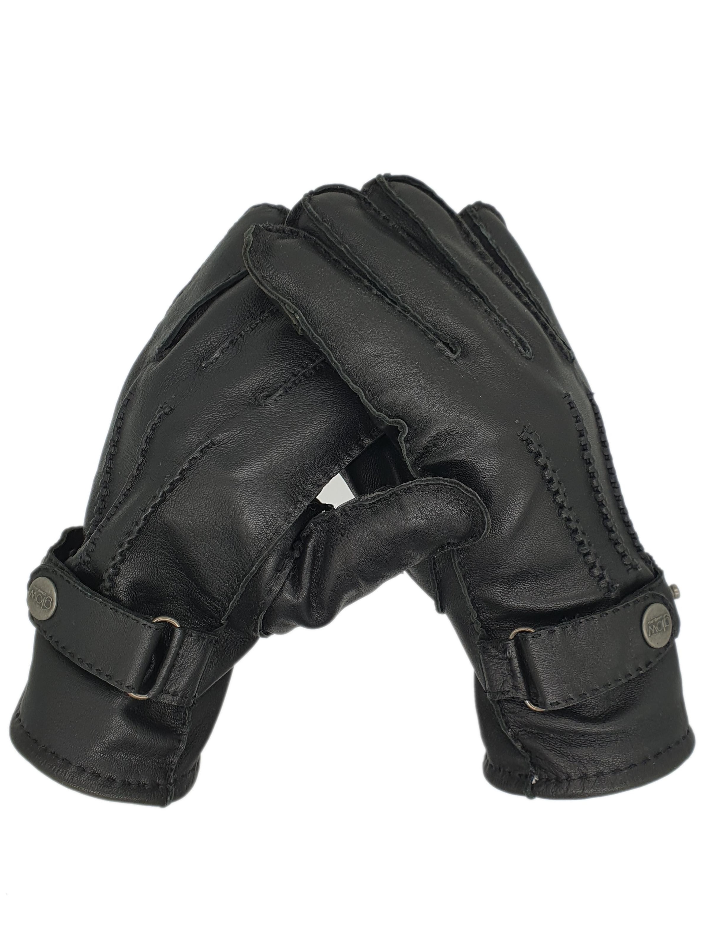Glow Hamburg Full Finger Gloves 'FW01-01XX-1' in Black: front