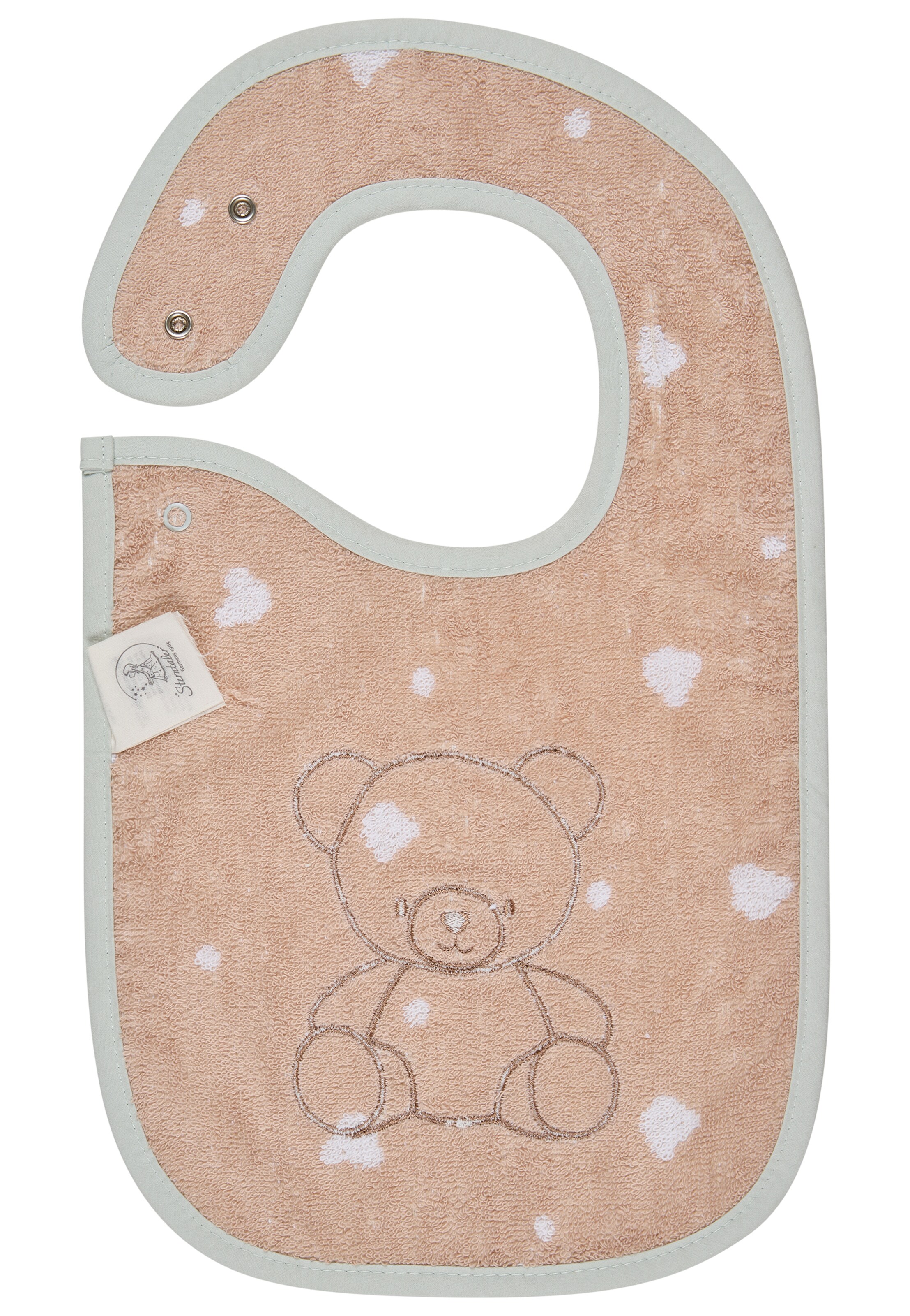 STERNTALER Bib 'Bär Bo' in White