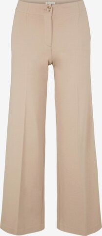 TOM TAILOR Pleated Pants 'LEA' in Beige: front