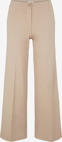 TOM TAILOR Wide leg Pleated Pants 'LEA' in Beige: front