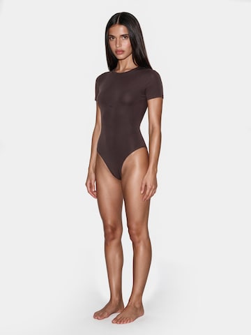 GOD SAVE QUEENS Body 'Second Skin T-Shirt Bodysuit' – hnědá