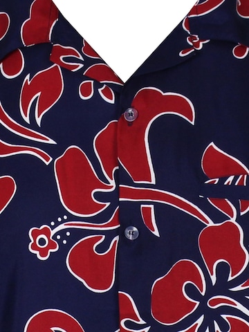 Maglietta 'Hibiscus Blue Line' di King Kameha in rosso