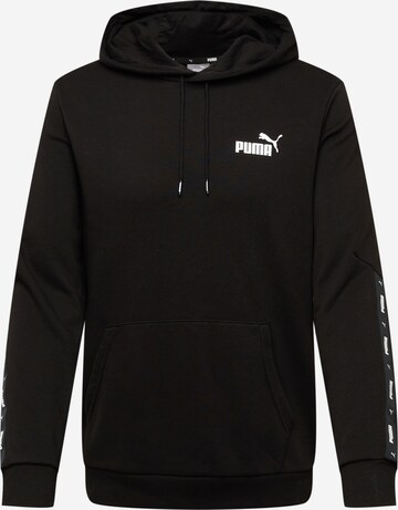 PUMA Sportsweatshirt 'Ess+' in Schwarz: predná strana