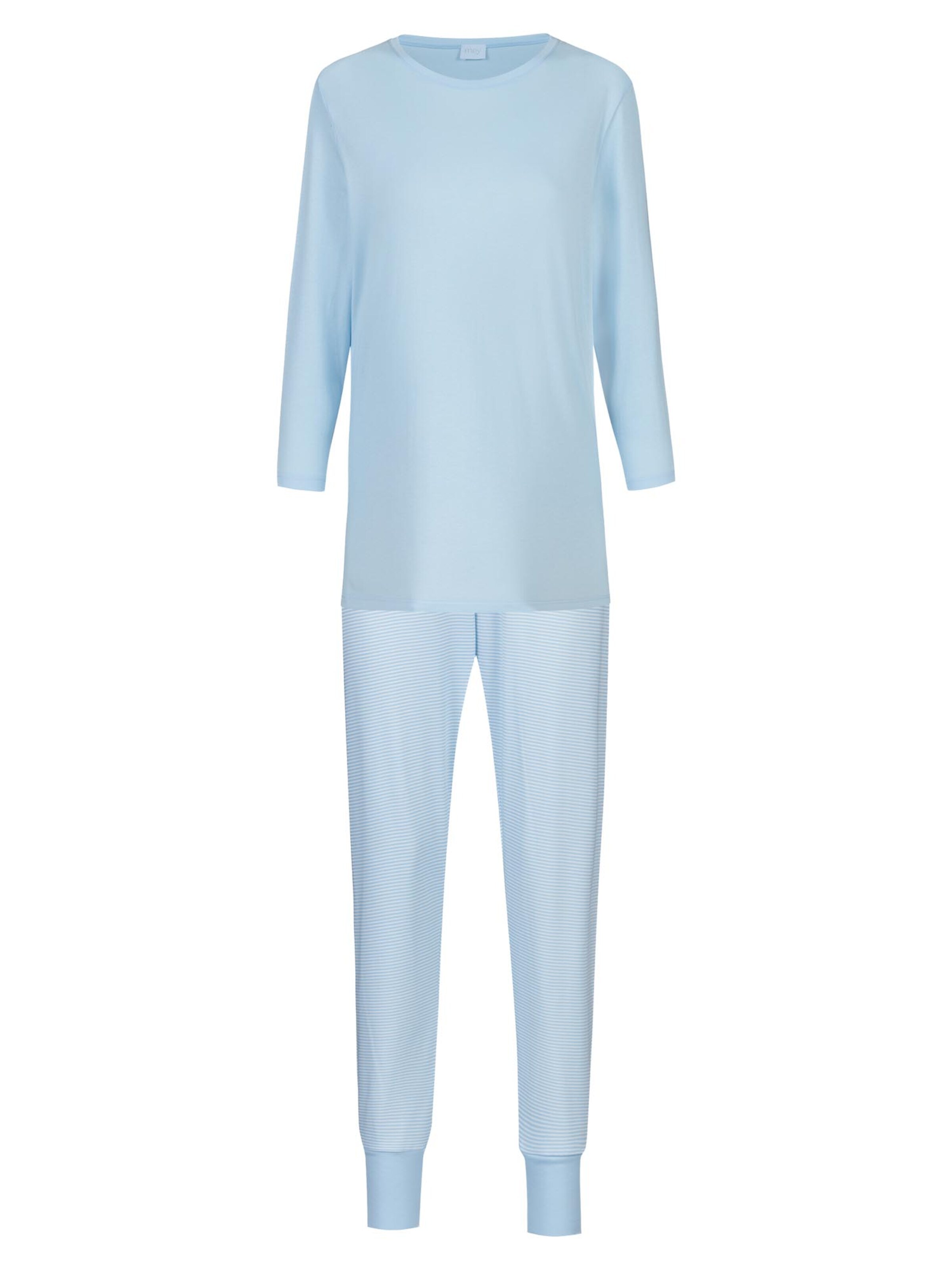 Mey Pyjama 'Simple Stripes'‌‌‌ in Blau: Vorderseite