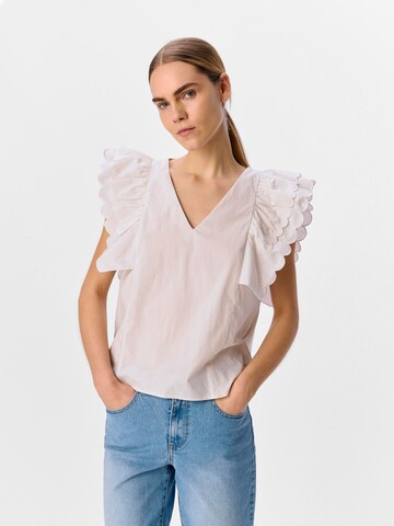 OBJECT Bluse 'OBJHope Papaya' i hvid: forside