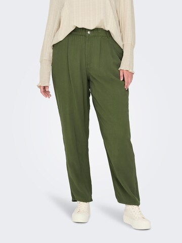 Coupe slim Pantalon 'Aro' ONLY Carmakoma en vert : devant