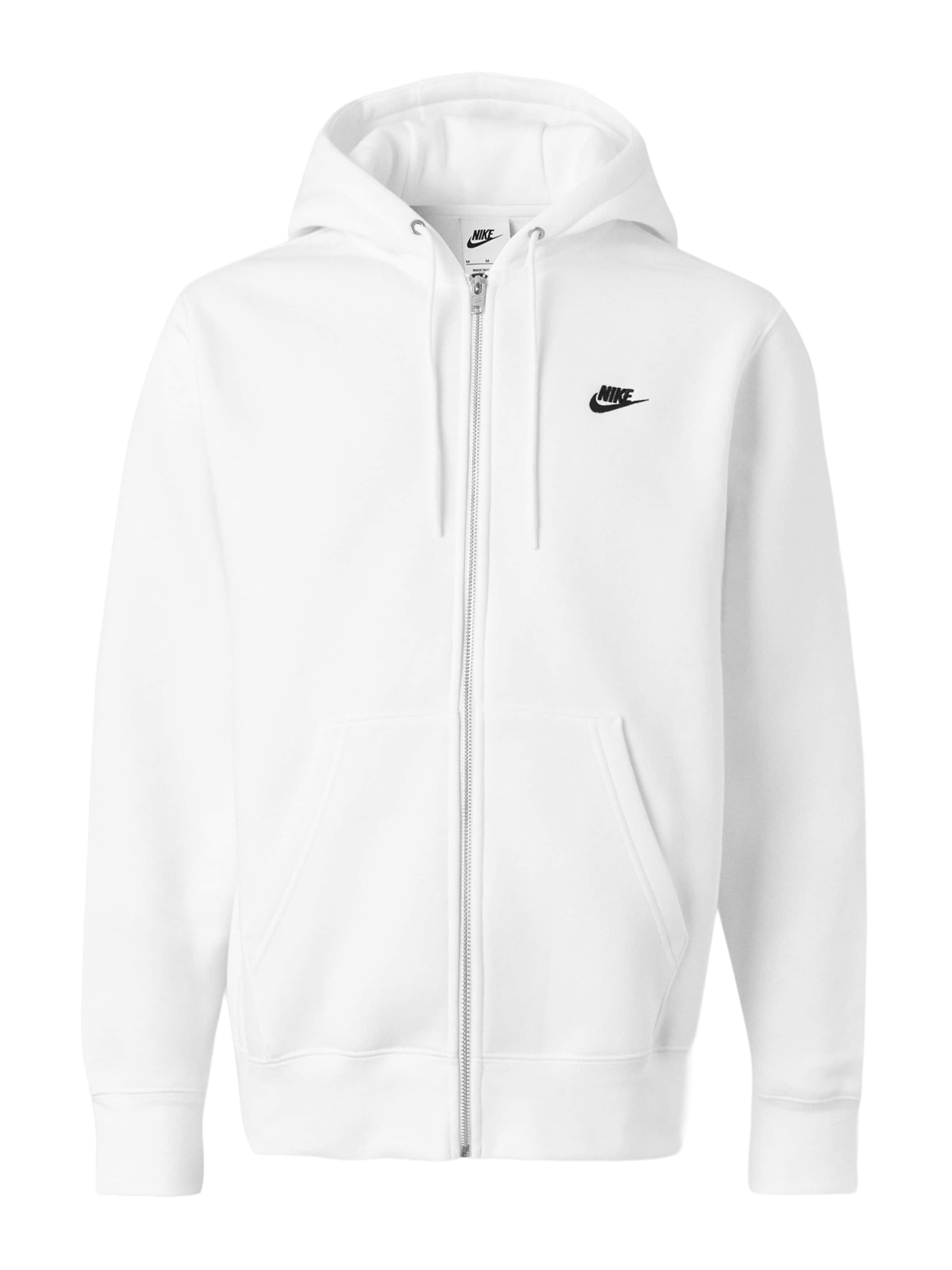Nike Sportswear Sweatjacka 'CLUB' i vit: framsida