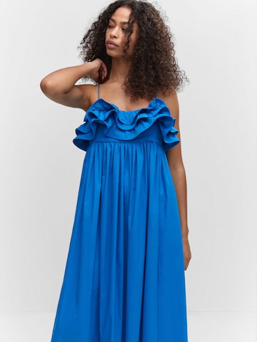 MANGO Jurk 'Miel' in Blauw: voorkant