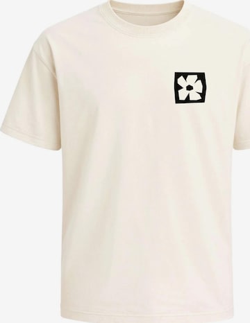 Neverless Shirt 'Blume Quadrat' in Beige: front