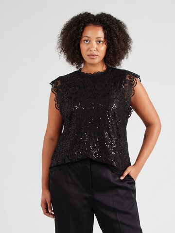 PIECES Curve Blouse 'PCOLLINE' in Zwart: voorkant