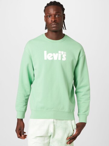 LEVI'S ® Regular fit Tréning póló 'Relaxd Graphic Crew' - zöld: elől