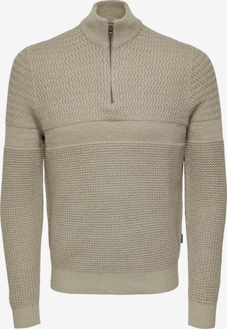 Only & Sons Sweater in Beige: front