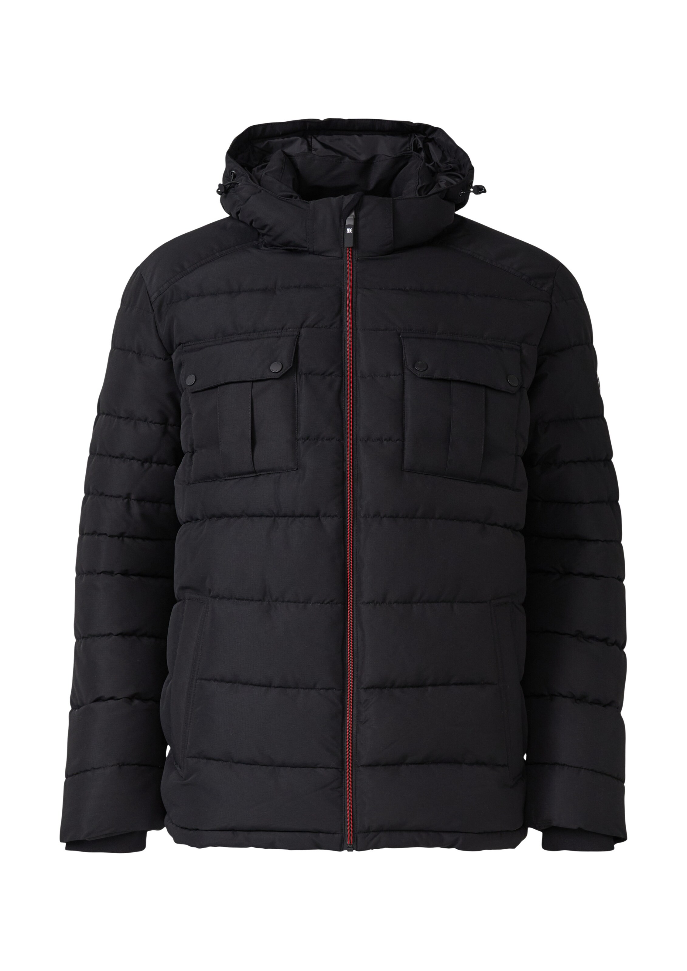 s.Oliver Men Big Sizes Winter Jacket in Black: front