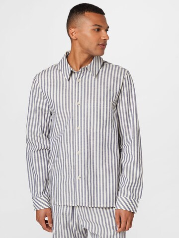 Rotholz Regular fit Button Up Shirt in Blue: front