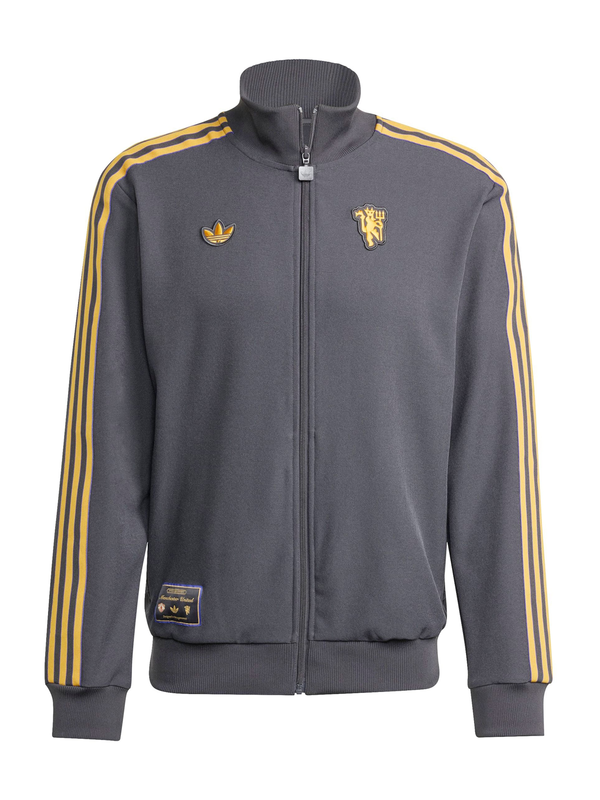 Giacca di felpa sportiva 'Manchester United Terrace Icons' di ADIDAS ORIGINALS in grigio: frontale