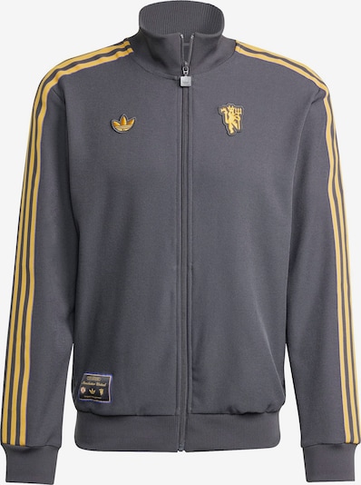 Sportinis džemperis 'Manchester United Terrace Icons' iš ADIDAS ORIGINALS, spalva – pilka / šviesiai oranžinė, Prekių apžvalga