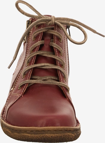 JOSEF SEIBEL Lace-Up Ankle Boots in Red