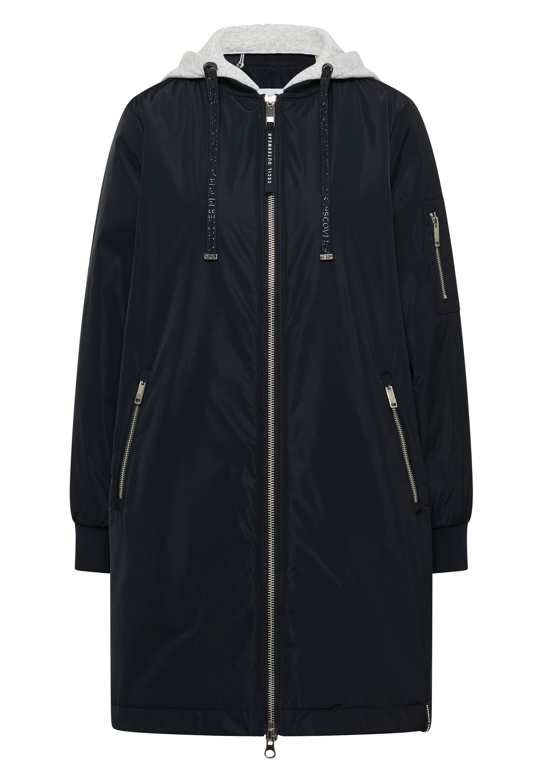 CECIL Between-Seasons Coat in Blue: front