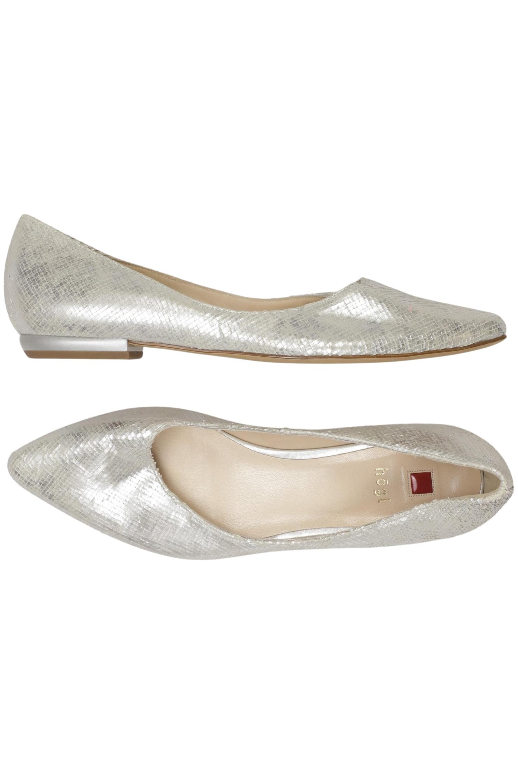 Högl Flats & Loafers in 39 in Silver: front
