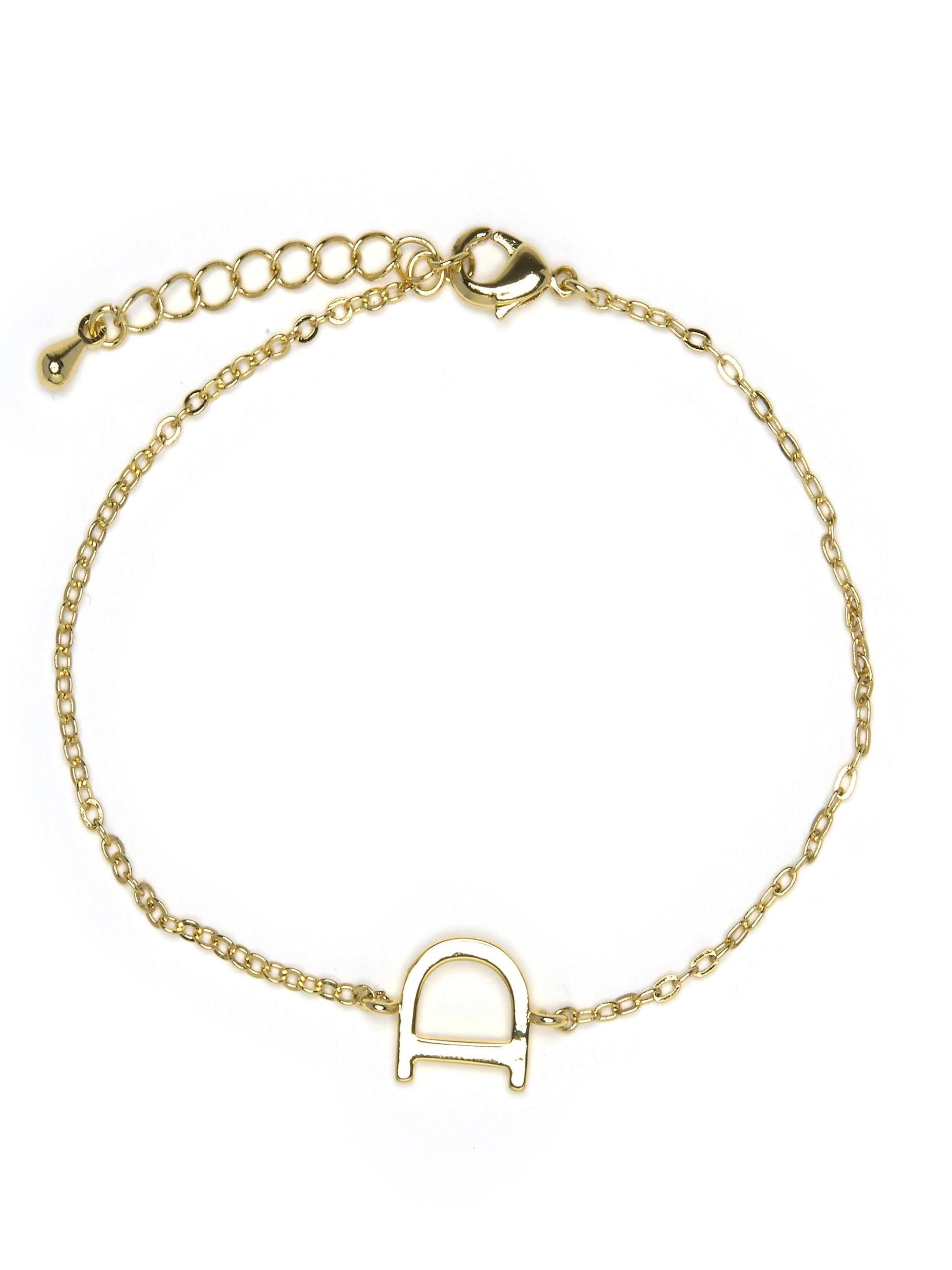 Luxenter Armband 'Alphabet D'‌‌‌‌‌‌‌‌‌‌ in Gold: Vorderseite