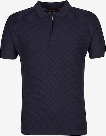 Leif Nelson T-Shirt Feinstrick Polo in Blau: predná strana