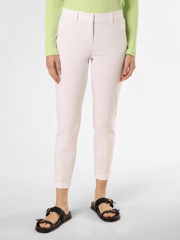 Cambio Regular Pleat-Front Pants 'Stella' in White: front