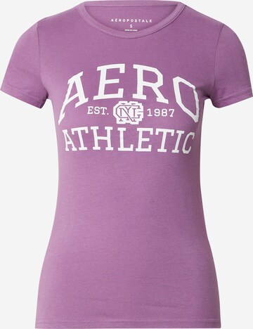 T-shirt AÉROPOSTALE en violet : devant