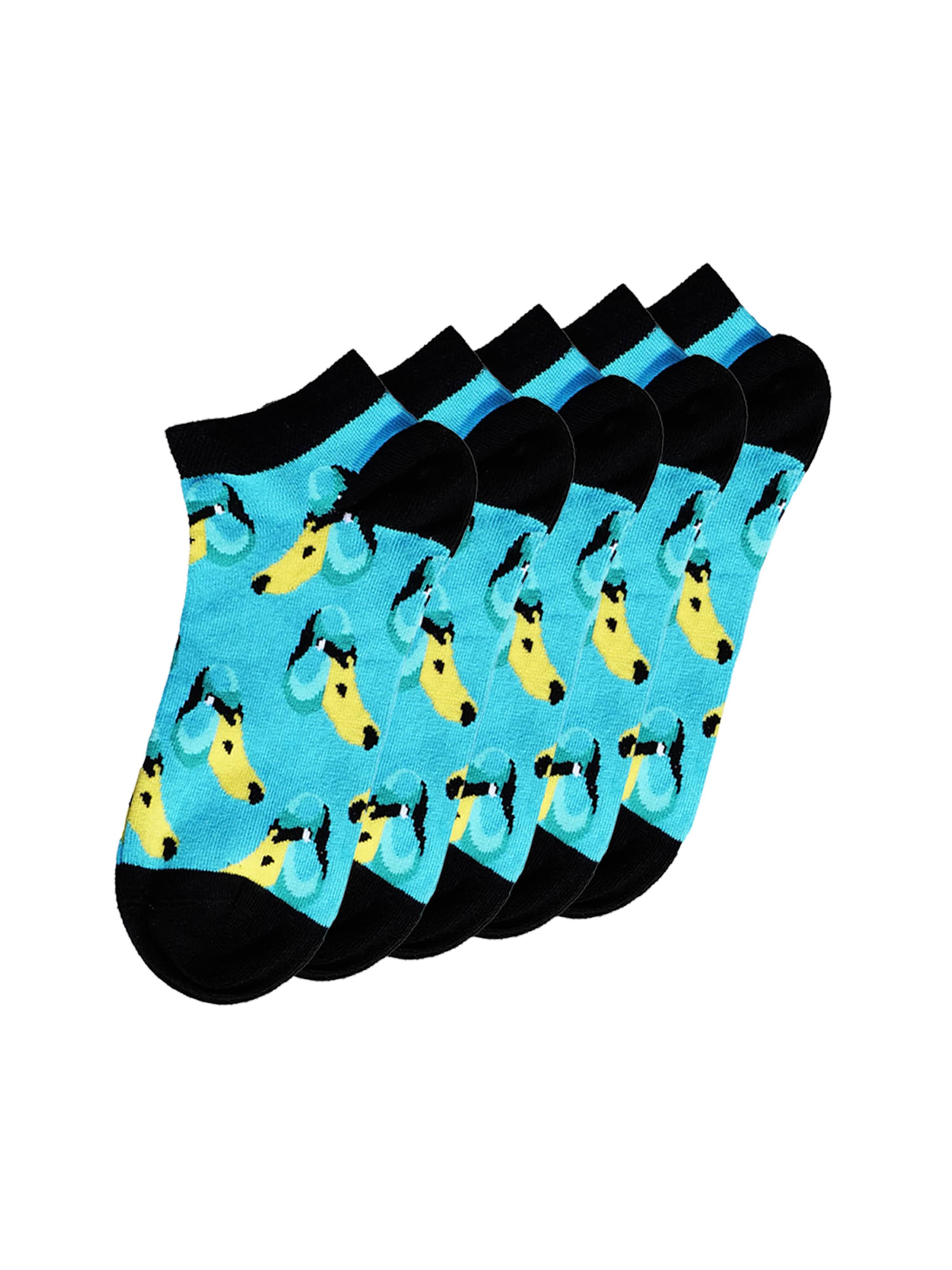 UNABUX Socks in Turquoise / Yellow / Black, Item view