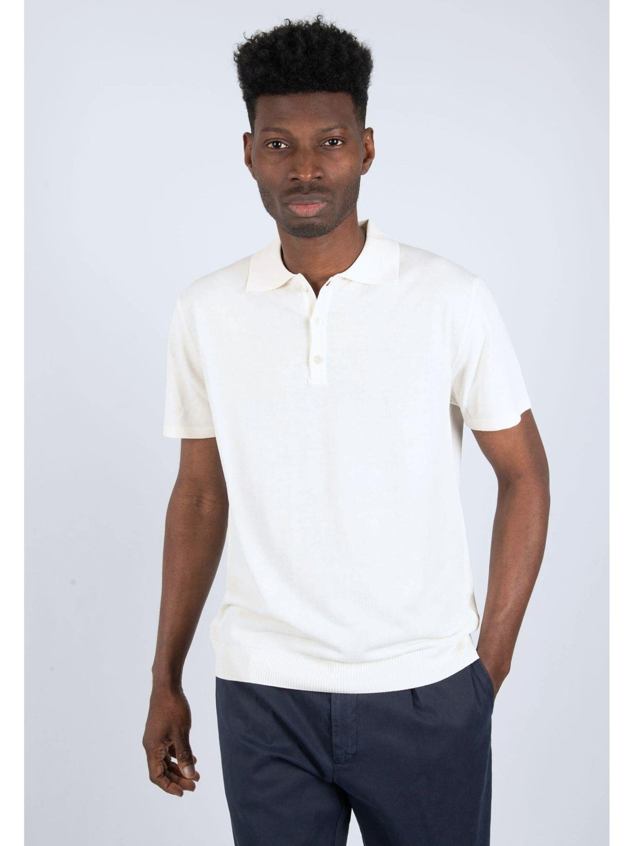 Daniele Fiesoli T-shirt 'Cotton Crepe Polo Shirt' i vit