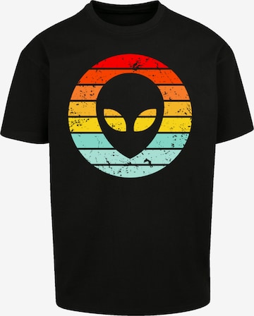 T-Shirt 'Alien Retro Sonnenuntergang' F4NT4STIC en noir : devant