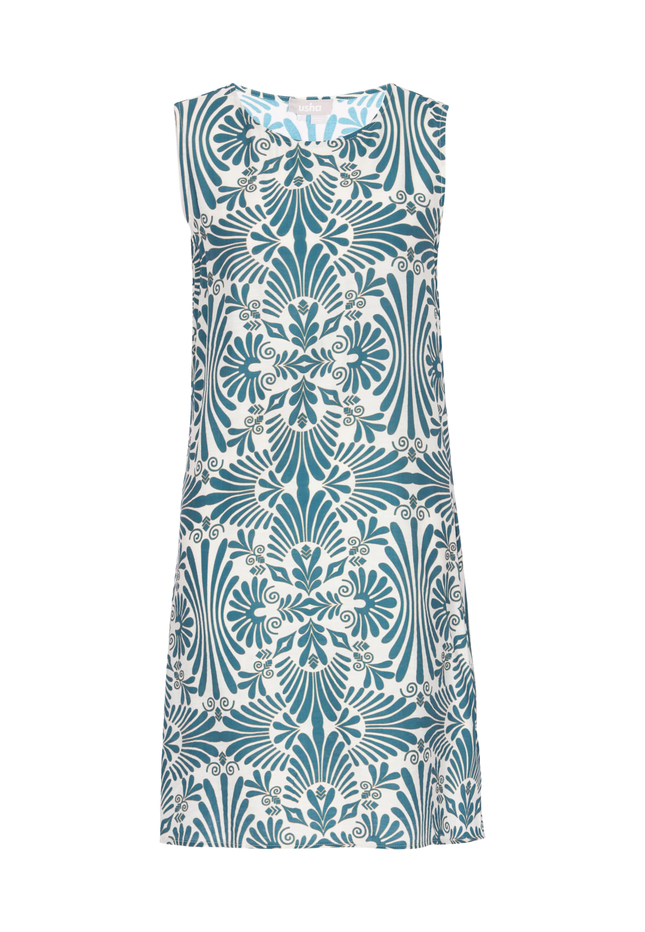 Usha Robe d’été en jaune foncé / pétrole / blanc, Vue avec produit