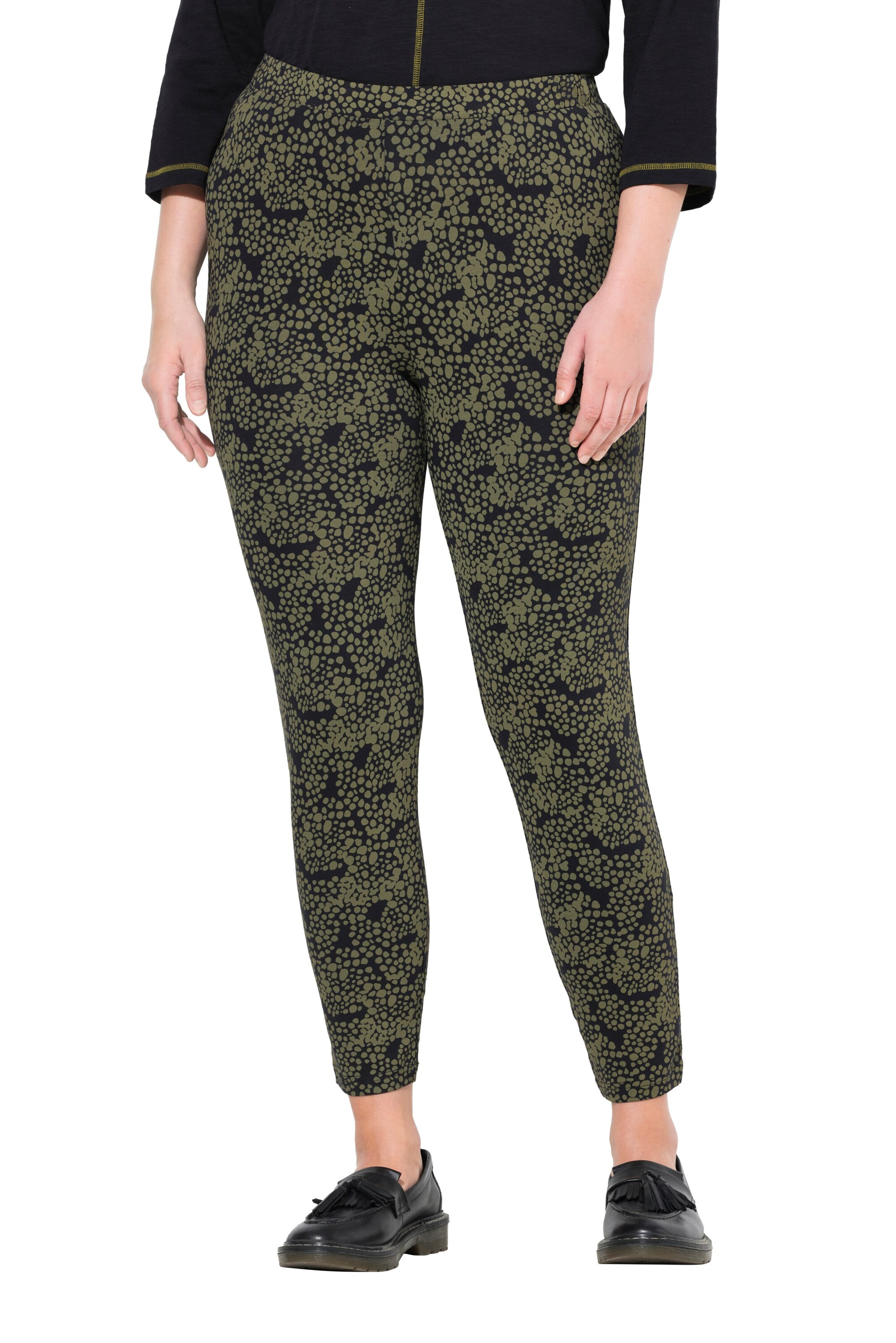 Ulla Popken Skinny Leggings in Green: front