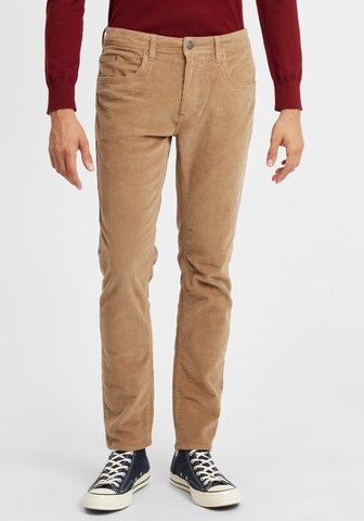 BLEND Slim fit Trousers 'Manito' in Brown: front