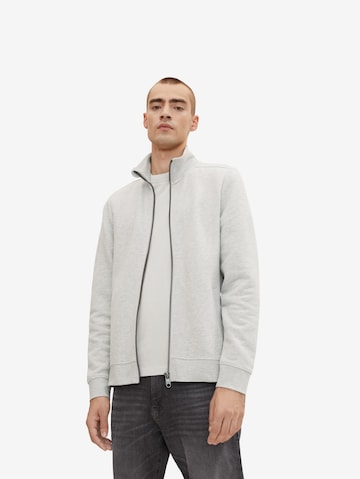 TOM TAILOR Zip-Up Hoodie in Grey