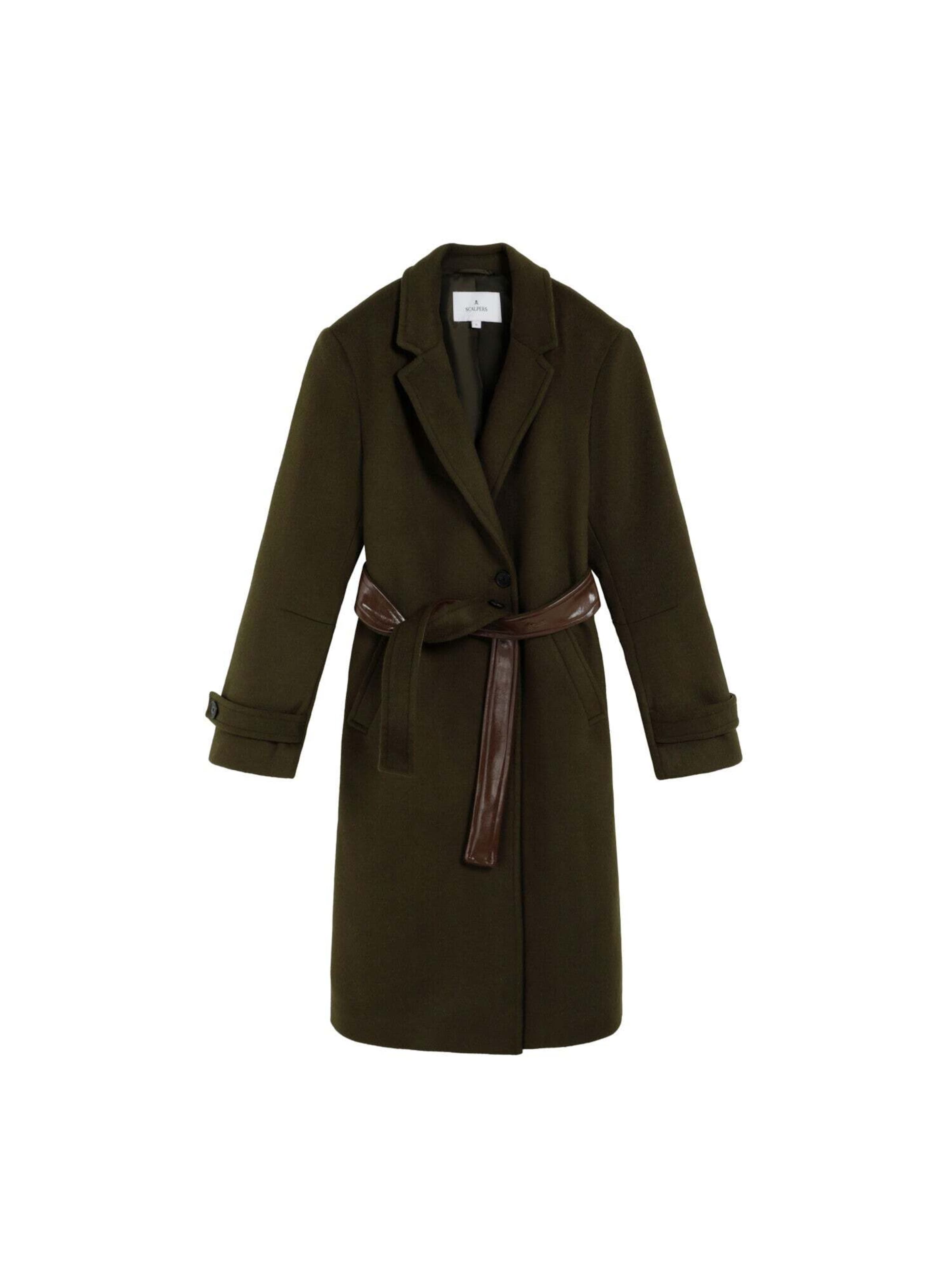 Scalpers Демисезонное пальто в Зеленый: спереди