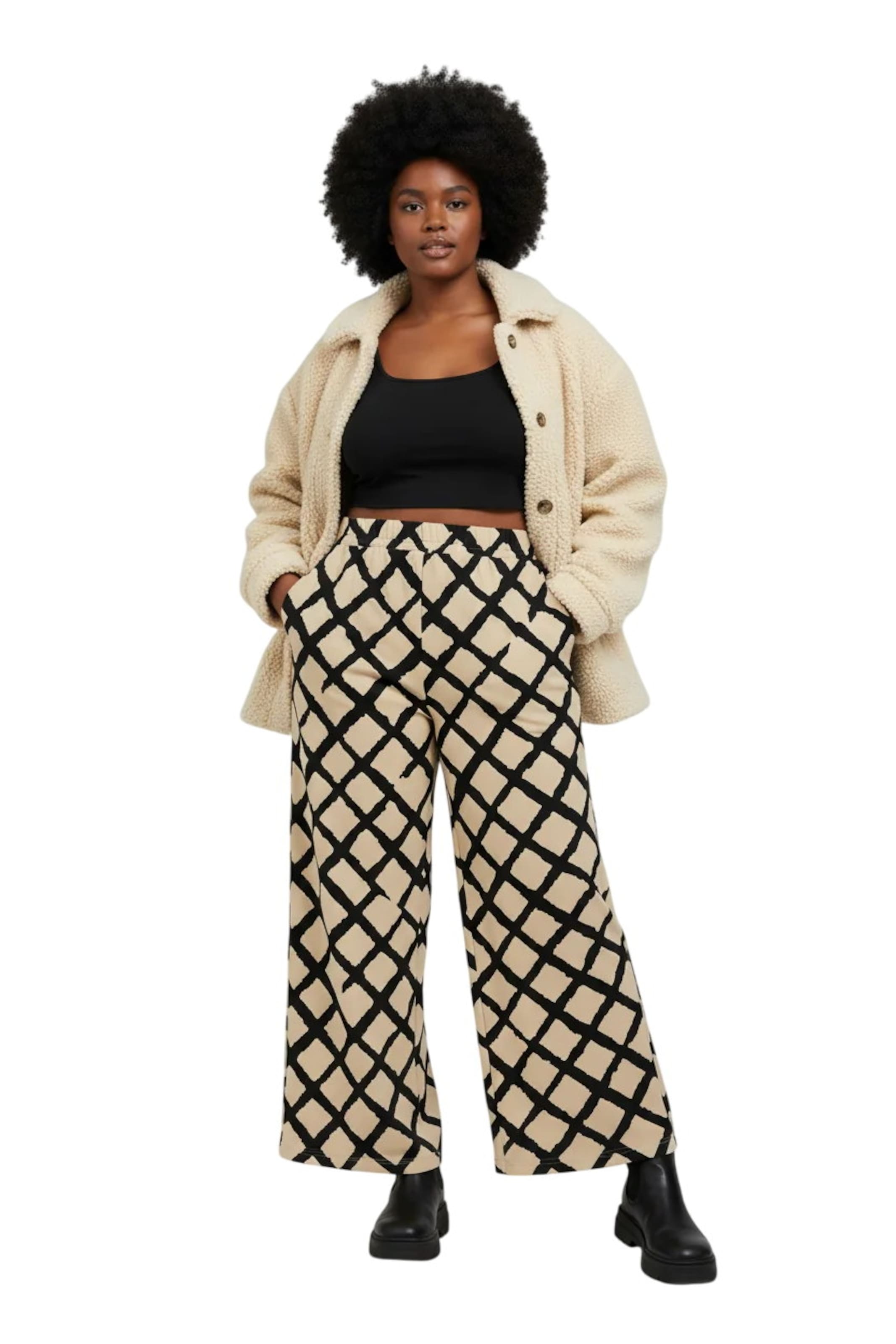 Shape Of You Wide Leg Hose in Beige
